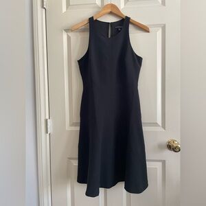 Banana Republic Classic Fit Flare Sleeveless Black Midi Dress